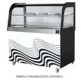 VITRINA CALIENTE SOBRE ARMARIO con ruedas - MOD. BCVC - CRISTALES CURVOS - CON ARMARIO CERRADO - ESTRUCTURA DE ACERO INOXIDABLE - TEMPERATURA °C +30 /+ 90 - Control termostático - Iluminación - Monofásica 240V - NORMA CE