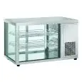 Expositor de sobremesa vitrina refrigerada - Mod RC 910 - Temperatura 0º/+12ºC - 2 estantes - Puertas traseras correderas - Dimensiones cm L 91 x P 52,4 x h 57,5