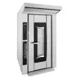 HORNO ELÉCTRICO MIXTO DE CONVECCIÓN CON VAPOR INDIRECTO CON BOILER, CARRO GIRATORIO FIJO Y MANDOS EN PANTALLA TÁCTIL - Cod. ROTORBAKE/E4 - PARA PASTELERÍA Y PANADERÍA - Capacidad bandejas n. 15 cm 40x60, 40x80, 46x66 - Potencia kW 24/30 - Alimentación 400