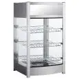 VITRINA CALIENTE - Mod RTR97L - Estructura de acero inox - N. 3 estantes - Termostato +30° /+90° C - Alimentación V220-240 50/60 Hz - Dimensiones cm L 46 x P 45 x 78,5h