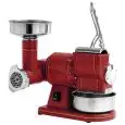 COMBINADO PICADORA Y RALLADORA - MOD. TCGRR8I - VARIANTE RETRÓ - GRUPO PICADOR DE ACERO INOX - Potencia Kw 0,38 (0,5Hp) - Alimentación V 230/50Hz MONOFÁSICA - Producción horaria CARNE Kg 15 - Producción horaria QUESO Kg 30 - Medidas Cm A 26 x F 38 x h 36 