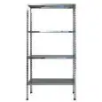 Estantería inox con tornillos - Elemento base (autoportante) - Alto cm 180 - 4 estantes lisos espesor cm 2,5 inox 8/10 - con tornillos y pies de plástico - bordes sin filo - acabado lúcido