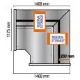 Panel de visualización refrigerado ángulo 90° AC (cerrada) con puertas de reserva con vidrio automático