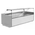 Mostrador vitrina para alimentos refrigerado - Mod M 900 FB - Ventilado - Temperatura mínima de trabajo °C +3/+5 - Profundidad estante exposición: 76 cm
