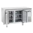 MESA REFRIGERADA DE ACERO INOX - PARA SNACK - MOD. SF 2100 - N. 2 PUERTAS - VENTILADO - CAPACIDAD Lt. 230 - TEMPERATURA -22° / -18° C - DIM. cm L 135 x P 60 x H 85 - CE