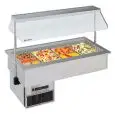 EXPOSITOR REFRIGERADO EMPOTRABLE - MOD. SINFONIA VT (GN) - PARA GASTRONOMÍA - Temp. °C +4/+10 - Alimentación monofásica V 230/1/50 Hz - REFRIGERACIÓN de DOBLE VENTILACIÓN - GAS REFRIGERANTE R452a - DESESCARCHE AUTOMÁTICO EN PAUSA