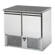 MESA ENSALADERA Y MESA DE TRABAJO REFRIGERADA - Mod. SLV02GR - VENTILADO - GASTRONORM 1/1 (cm 53x32,5) - ENCIMERA DE GRANITO - N. 2 PUERTAS REFRIGERADAS - Temperatura +4°/+6°C - Medidas cm L 90,4 x P 70 x h 87 - CE