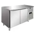 MESA REFRIGERADA DE ACERO INOX AISI 304 - VENTILADO - Mod SNACK 2100 BTF - N 2 PUERTAS - CAPACIDAD Lt 260,3 - TEMPERATURA -18°/-22°C - Dim cm L 136 x P 60 x h 86