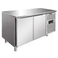 MESA REFRIGERADA DE ACERO INOX AISI 304 - VENTILADO - Mod SNACK 2100 TNF - N 2 PUERTAS - CAPACIDAD Lt 260,3 - TEMPERATURA -2°/+8°C - Dim cm L 136 x P 60 x h 86