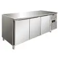 MESA REFRIGERADA DE ACERO INOX AISI 304 - VENTILADO - Mod SNACK 3100 TNF - N 3 PUERTAS - CAPACIDAD Lt 386 - TEMPERATURA -2°/+8°C - Dim cm L 179,5 x P 60 x h 86