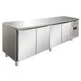 MESA REFRIGERADA DE ACERO INOX AISI 304 - VENTILADO - Mod SNACK 4100 TNF - N 4 PUERTAS - CAPACIDAD Lt 511 - TEMPERATURA -2°/+8°C - Dim cm L 223 x P 60 x h 86