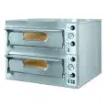 HORNO ELÉCTRICO PARA PIZZA - Mod. FEP 44 - N. 2 cámaras - Superficie de cocción con piedras refractarias - Medidas de la cámara cm A 66 x F 66 x h 14 - N. Pizzas 4+4 (Ø cm 33) - Potencia 9.4 Kw - Homologación CE