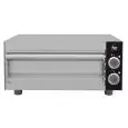 Horno pizza FM eléctrico - Mod. STZ 133 - Capacidad 1 pizza Ø 35 cm - Potencia 2,0 kw - Monofásico 230v-50/60hz - Medidas de la cámara: 405x370x80 - Temperatura máxima: 320°C - Dim. Ext. 535x535x261 - Peso 20 kg
