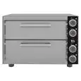 Horno pizza FM eléctrico - Mod. STZ 233 - Capacidad 1+1 pizzas Ø 35 cm - Potencia 3,0 kw - Monofásico 230v-50/60hz - Medidas de la cámara: (2x) 405x370x80 - Temperatura máxima: 320°C - Dim. Ext. 535x535x390 - Peso 28 kg