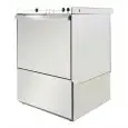 LAVAVAJILLAS PROFESIONAL de ACERO INOX - MOD U500 - CON BOMBA DE DESAGÜE - Alimentación MONOFÁSICA - PASO ÚTIL MÁXIMO cm 34 - CESTA CUADRADA cm 50x50 - CICLO (seg -) 120 - Dosificador de abrillantador regulable - Medidas cm L 55 x P 60 x h 82,5