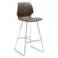 TABURETE UNI - MOD. 391 - ESTRUCTURA DE PATÍN DE ACERO - ARMAZÓN DE POLIPROPILENO - ACABADO CROMADO / CROMADO SATINADO PARA INTERIORES - ACABADO BARNIZADO PARA INTERIORES/EXTERIORES - Medidas Cm A 51 x F 52 x H 109 - HOMOLOGACIÓN CE