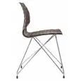 SILLA UNI - MOD. 553 - ESTRUCTURA ENTRELAZADA DE ACERO - ARMAZÓN DE POLIPROPILENO - ALTURA ASIENTO cm 46 -  ACABADO CROMADO PARA INTERIORES - ACABADO BARNIZADO PARA INTERIORES/EXTERIORES - APILABLE - EMBALAJE DE N. 2 UNIDADES - Medidas Cm A 45 x F 53 x H 