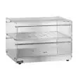 VITRINA NEUTRA - MOD. VBN47 - Estructura de acero inox -  Lados y puertas de metacrilato transparente - N. 2 estantes