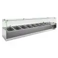 VITRINA REFRIGERADA PARA INGREDIENTES DE ACERO INOX - ESTÁTICA - Mod RI Series 380 - GN 1/3 (cm 32,5 x 17,6) - CON CRISTAL RECTO (SE PUEDE UTILIZAR TAMBIEN TAMBIÉN SIN CRISTAL ) - TEMPERATURA +2°/+8°C