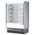 EXPOSITOR MURAL REFRIGERADO CON PUERTAS CORREDERAS - MOD. VULCANO VS 80 C BARNIZADO - Apto para CARNE ENVASADA - Cristales correderos - BAJO CONSUMO ENERGÉTICO - VENTILADO - Temperatura mínima de trabajo °C +0/+2 - AUTOSERVICIO - NO CANALIZABLE - CE