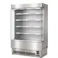 EXPOSICIÓN DE PARED REFRIGERADA CON PUERTAS ARTICULADAS - MOD. VULCANO VB 60 INOX - ADECUADO PARA CARNE ENVASADA - BAJO CONSUMO ENERGÉTICO - VENTILADO - TEMPERATURA MÍNIMA DE FUNCIONAMIENTO °C +0/+2 - AUTOSERVICIO - NO CONDUCTABLE - ESTÁNDAR CE