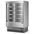 EXPOSITOR MURAL REFRIGERADO CON PUERTAS CORREDERAS - MOD. VULCANO VS 80 INOX - Apto para CHARCUTERÍA y LÁCTEOS - Cristales correderos - BAJO CONSUMO ENERGÉTICO - VENTILADO - Temperatura mínima de trabajo °C +3/+5 - AUTOSERVICIO - NO CANALIZABLE - CE