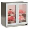 Vitrina refrigerada para conservación de carne modelo WALL MEAT 200 INOX, temperatura -2°C / +10°C, capacidad bruta 195 Lt, dimensiones exteriores 900 x 565 x 852 mm.