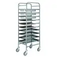 CARRO PORTA BANDEJAS GN Y PLACAS 60x40 - MOD. CA1650 - Estructura de acero inoxidable - Guías de alambre cromado - Capacidad para 10 bandejas GN 1/1 (53x32,5 cm) o 10 bandejas/plegaderas 60x40