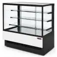 VITRINA REFRIGERADA PARA PASTELERÍAS - MOD. EVOK_VT - Refrigeración VENTILADA - TEMPERATURA °C +2/+4 - CRISTALES POSTERIORES CORREDEROS de CRISTAL TEMPLADO AISLANTE - Cristales aislantes panorámicos en 5 lados - N. 3 estantes de cristal con iluminación -