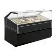 VITRINA PARA HELADOS SIN RESERVA - Mod JOLLY VBD - CRISTALES BAJOS RECTOS - REFRIGERACIÓN VENTILADA - Alimentación monofásica 230v/50hz - CON UNIDAD CONDENSADORA INCORPORADA - Altura: 120 cm