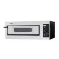 HORNO ELÉCTRICO MECÁNICO PARA PIZZA - Mod. BASIC 1/50V+L  - N. 1 cámara - Superficie de cocción con piedras refractarias - Iluminación interior - Medidas de la cámara cm  A 62 x F 50 x 12 h - N. Pizza 1 (Ø cm 45) - Potencia 4 Kw - CE