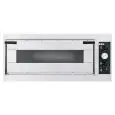 HORNO ELÉCTRICO MECÁNICO PARA PIZZA - Mod. TRAYS 4 ALTO GLASS - N. 1 cámara - Superficie con piedras refractarias - Medidas de la cámara cm A 82 x F 84 x 27 h - N. Pizzas 4 (Ø cm 40)/N. 2 bandejas cm 60x40 - Potencia 6,9 Kw - CE