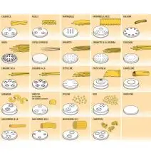 EXTRUSOR de varios tamaños LATÓN ANODIZADO - para máquina de pasta fresca Mod PF80E LILLY